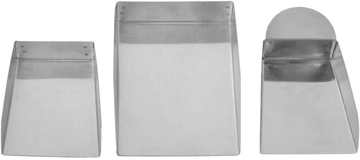 Juweliers Schepjes - Edelsteen Schepjes - Kleine Onderdelen Scheppen - Set van 3 - Mini Formaat - Zilverkleurig