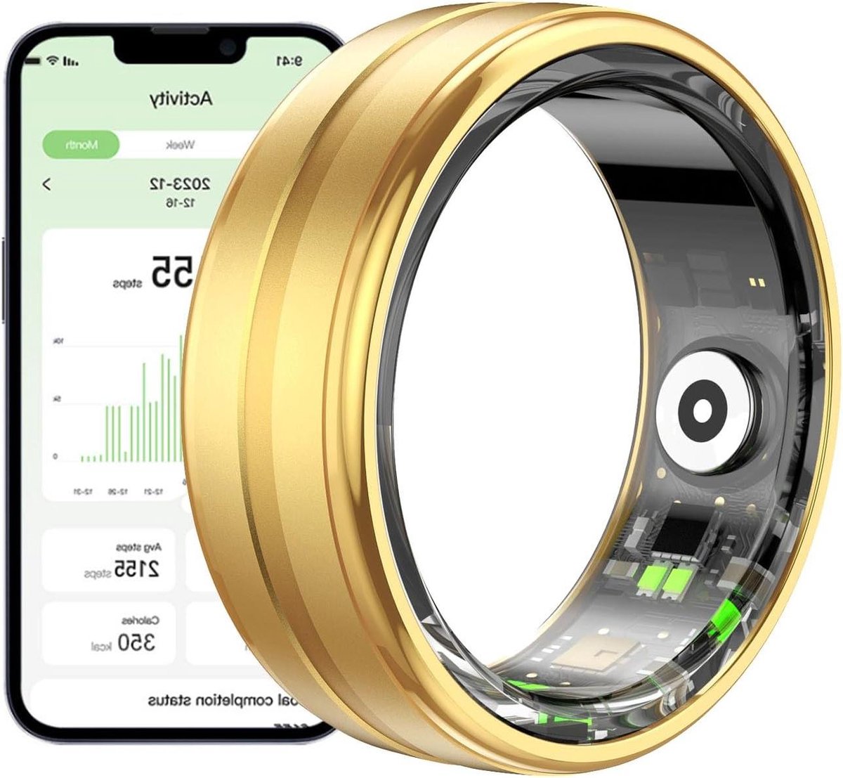 Slimme Ring - Fitness Tracker - Gezondheid Monitoren - 5ATM Waterdicht - 7 Dagen Batterij - A