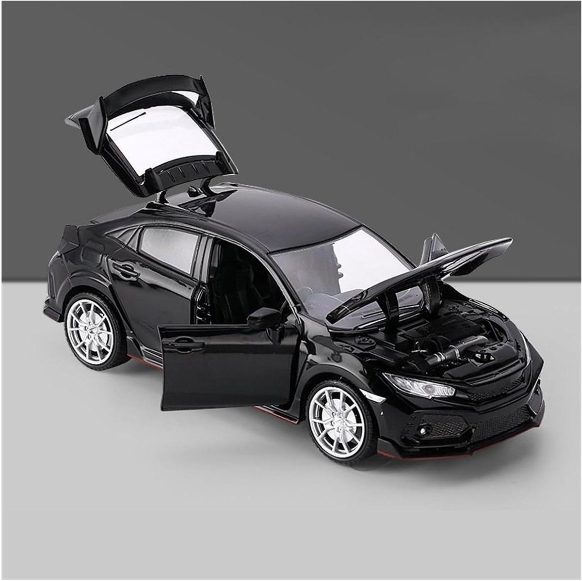 Modelauto Metaal - Gegoten Voertuig - Verzamelen Decoratie - Gedetailleerd Interieur - 1:24 Schaal - Zwart
