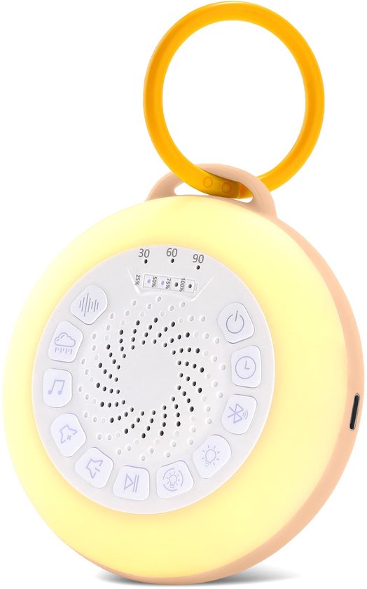 KZQ Draagbare Geluidsmachine En Bluetooth Speaker Met 26 Rustgevende Geluiden En 7 Kleuren Nachtlampje Voor Baby En Volwassenen Oranje van kzq — afbeelding 4