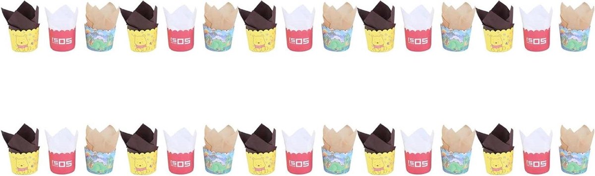 Tulp Bakvormen - Muffin Cups - Cupcakes Bakken - Voedselveilig Papier - 2000 Stuks - Bruin Wit Natuur