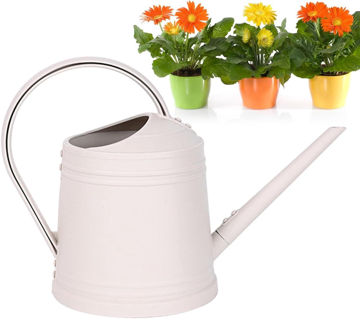Gieter Kamerplanten - Waterkan Binnen - Planten Verzorgen - Ergonomische Handgreep - 16.3 x 21.6 cm - Wit