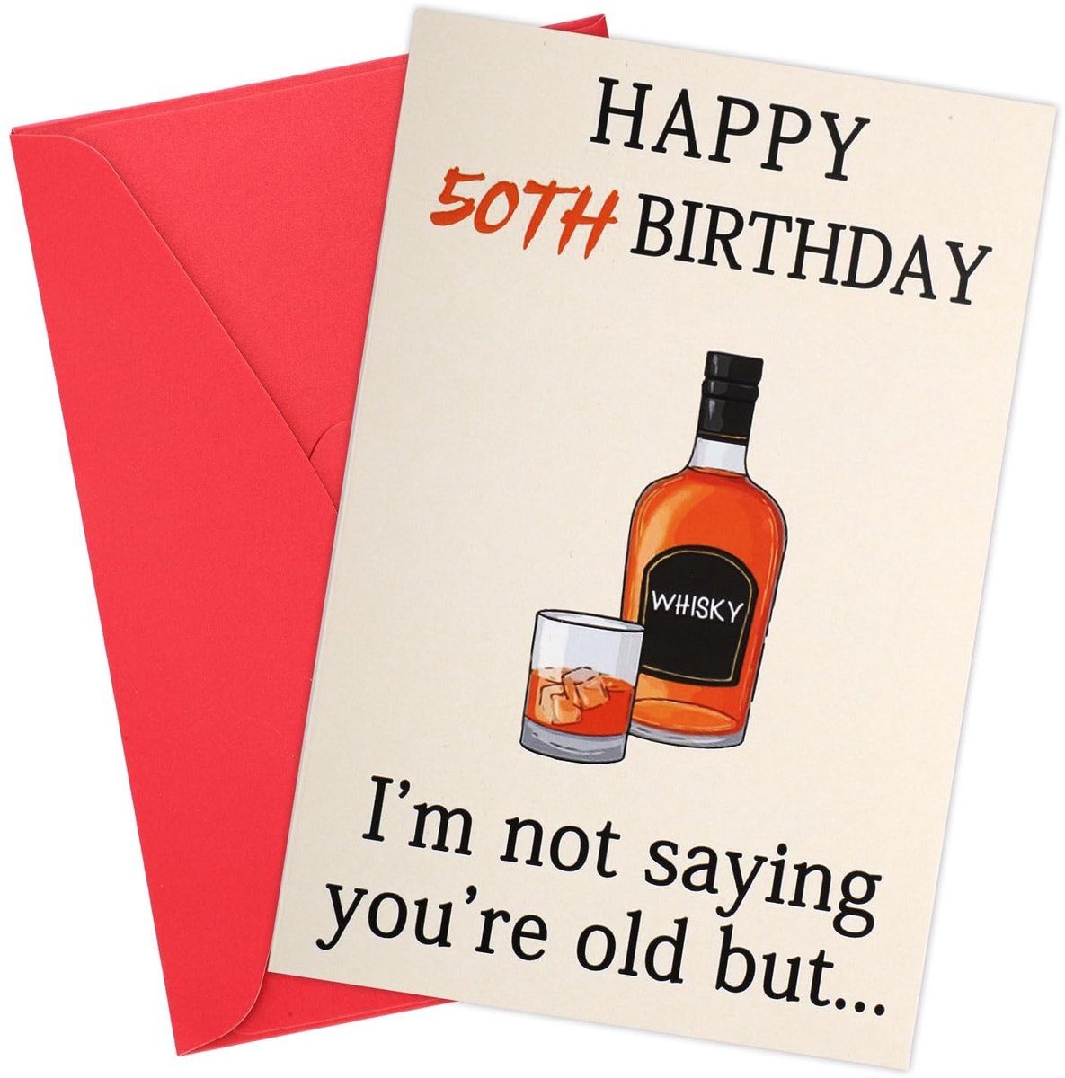 SMOAKEZ- Verjaardagskaart Grappig Thema - Whiskey Verjaardagskaart - Veelkleurig Karton - Inclusief Envelop - 20,6 x 13,5 cm - Perfect Cadeau voor Mannen/Vrouwen - Wenskaart