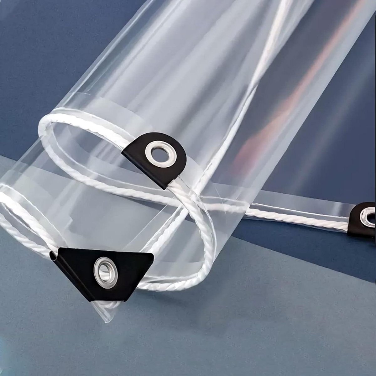 Transparant Zeil - PVC Doek - Buiten Beschermen - Versterkte Oogjes - 60x80 cm - Helder