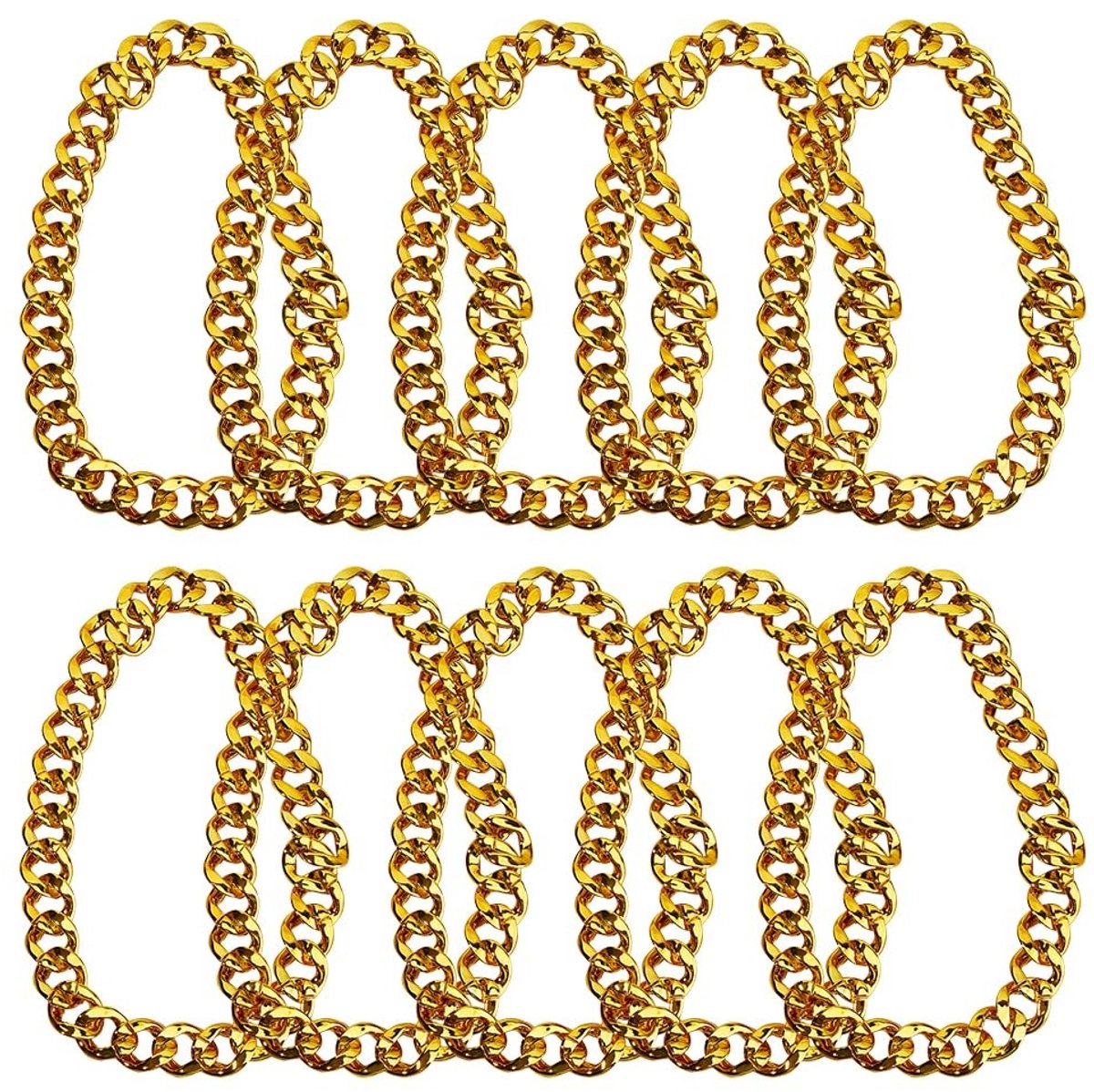 SOUQONE- Gouden Ketting Unisex - Hiphop Stijl - 78 cm - Hars - Grote Ketting - Retro Accessoire - Halloween Kostuum - Halsketting