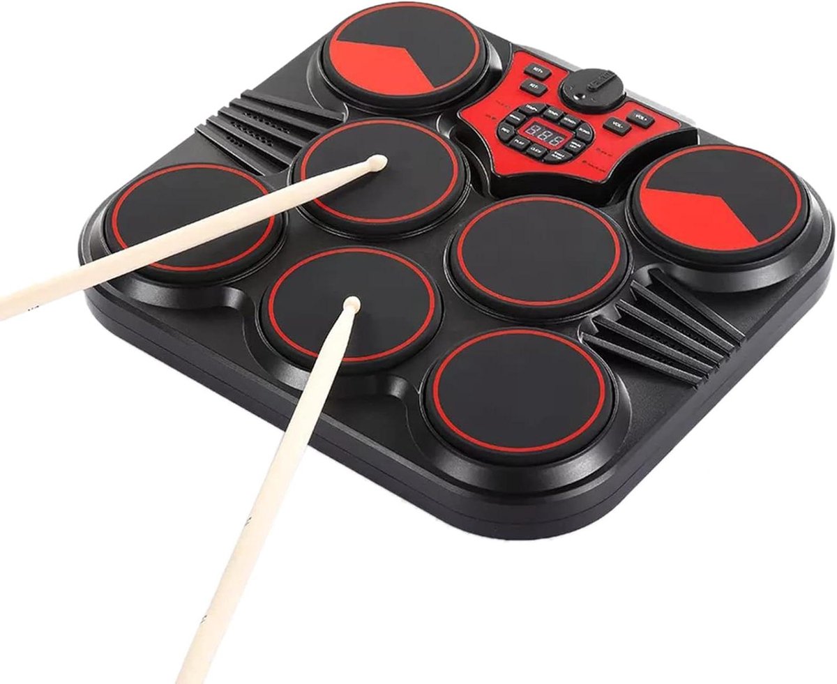 Elektrische Drumstel - Digitale Percussie - Muziek Maken - Draagbaar Met Speakers - 7 Pads - Zwart