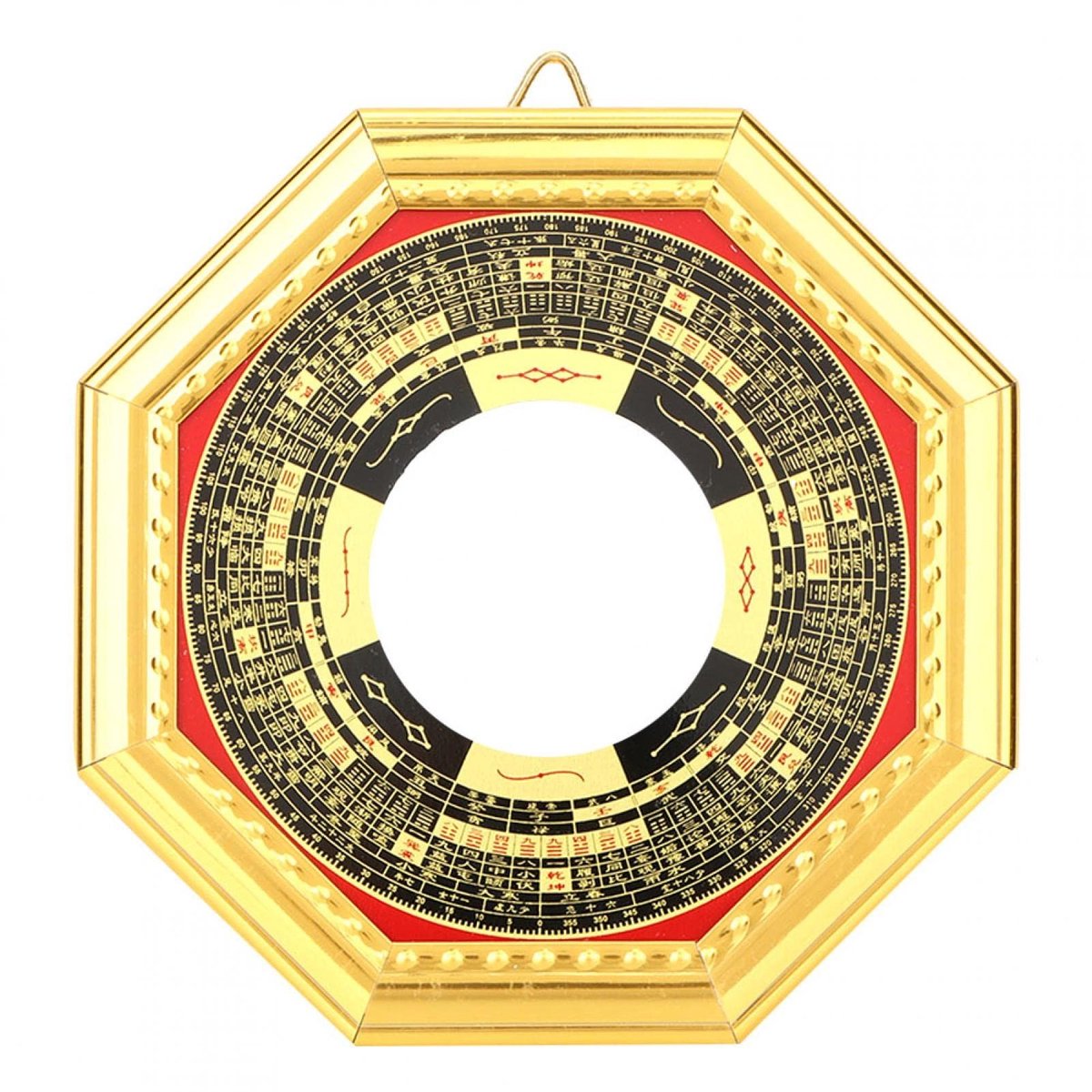 LIVIA HOME- Ba Gua Spiegel 13,5 cm - Convex - Feng Shui - Bescherming - Goed Zakelijk Geluk - Houten Constructie