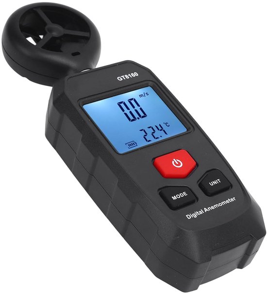 Digitale Windsnelheidsmeter - Weer Apparaat - Buiten Activiteiten - 6 Meet Eenheden - 0-30 m/s - Zwart — afbeelding 5