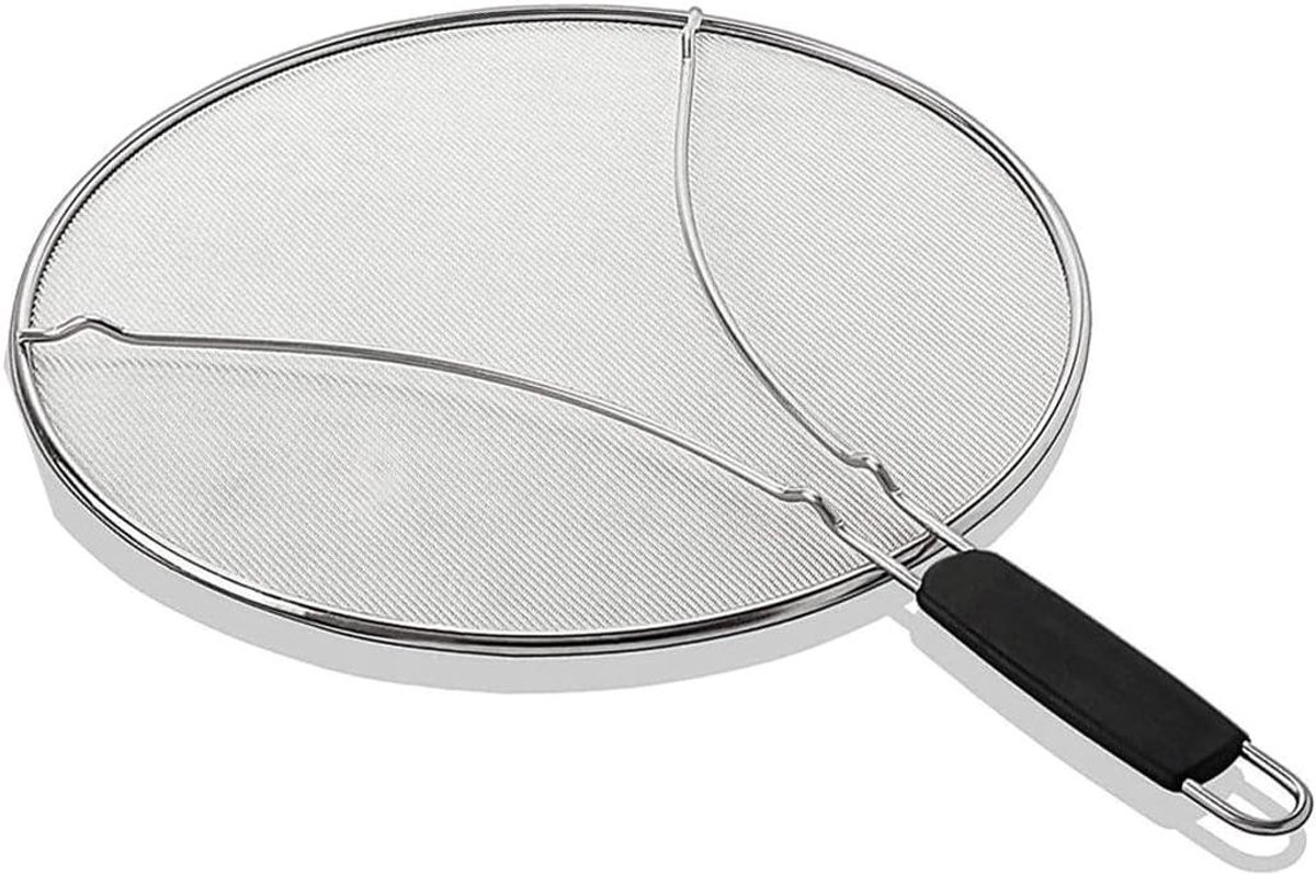 Anti Spatdeksel - Pan deksel - Schoon koken - Vaatwasserbestendig - 33 cm diameter - Zilver