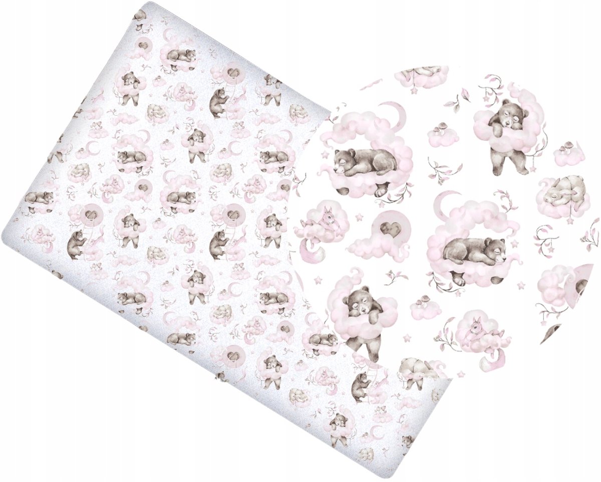 Babymam Hoeslaken Kinderledikant 90x40cm - 100% Katoen Roze Nijntjes