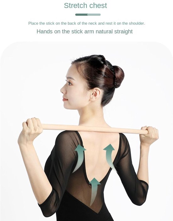 Yoga Stick - Houding corrector - Rug ontlasten - Duurzame houten bouw - 80 cm - Houtkleur — afbeelding 5