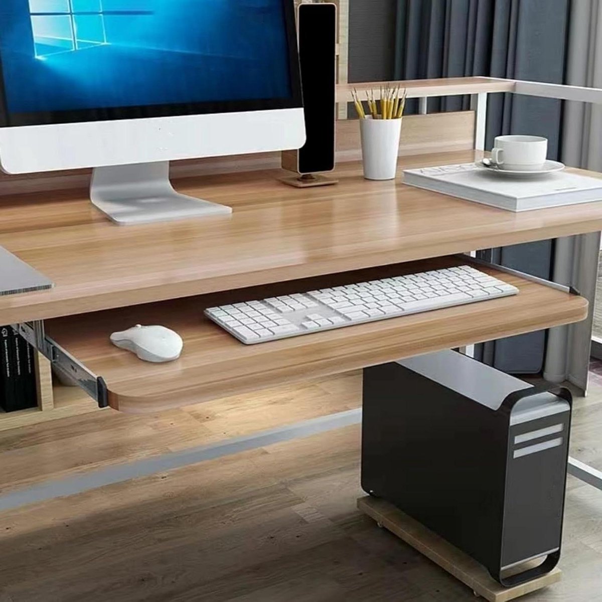 Toetsenbord Lade - Bureau Uittrekbaar - Werkplek Organiseren - Ruim Oppervlak - 54 cm - Walnoot