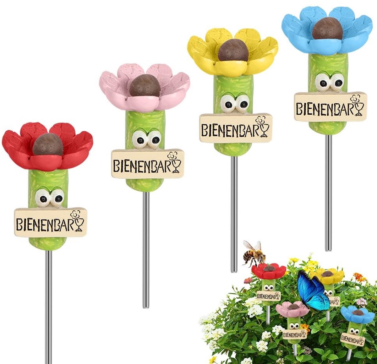 Dailygoods - Set van 4 Bijendrinkbakken - Ideale Drinkstations voor Insecten in de Tuin