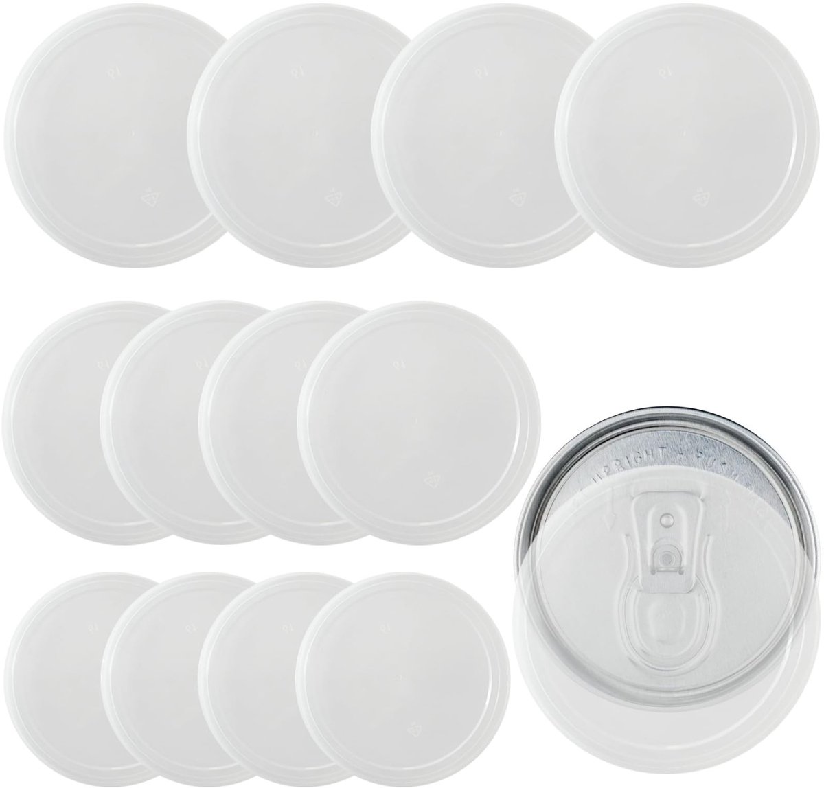 Dailygoods- Inmaakdeksels Set 12 Stuks - Herbruikbare Kunststof Deksels - 75MM/85MM/100MM I.D. - Voedselopslag - Luchtdichte Afdichting - Duurzaam PE/PP Materialen - Blikken Deksels