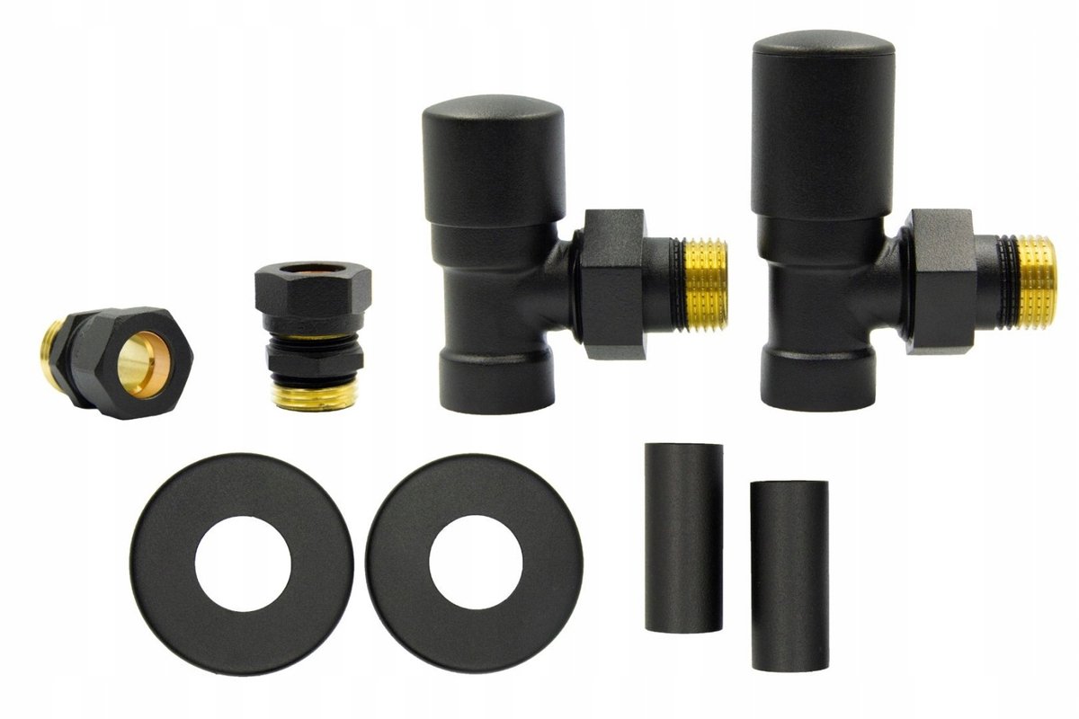 Vario-Term Swing Hoekradiatorkraan Set Zwart CU 15mm