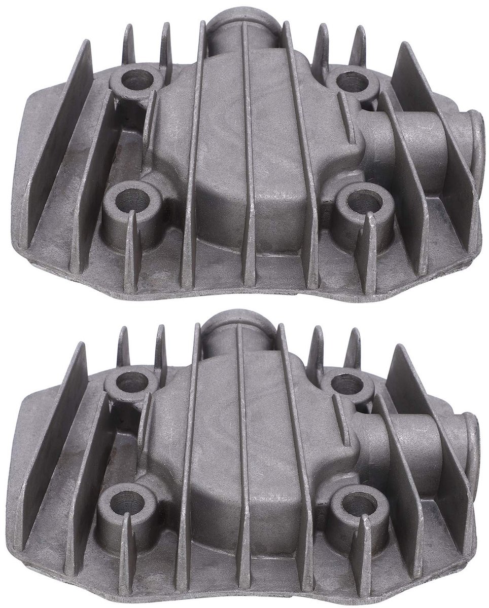 JHUBERS- Cilinderkop 2 Stuks - Luchtcompressor - Gegoten Aluminium - Draadspecificatie G3/8 inch - Binnendiameter 16,5 mm - Middengatafstand 48 x 62 mm - Luchtcompressoronderdeel