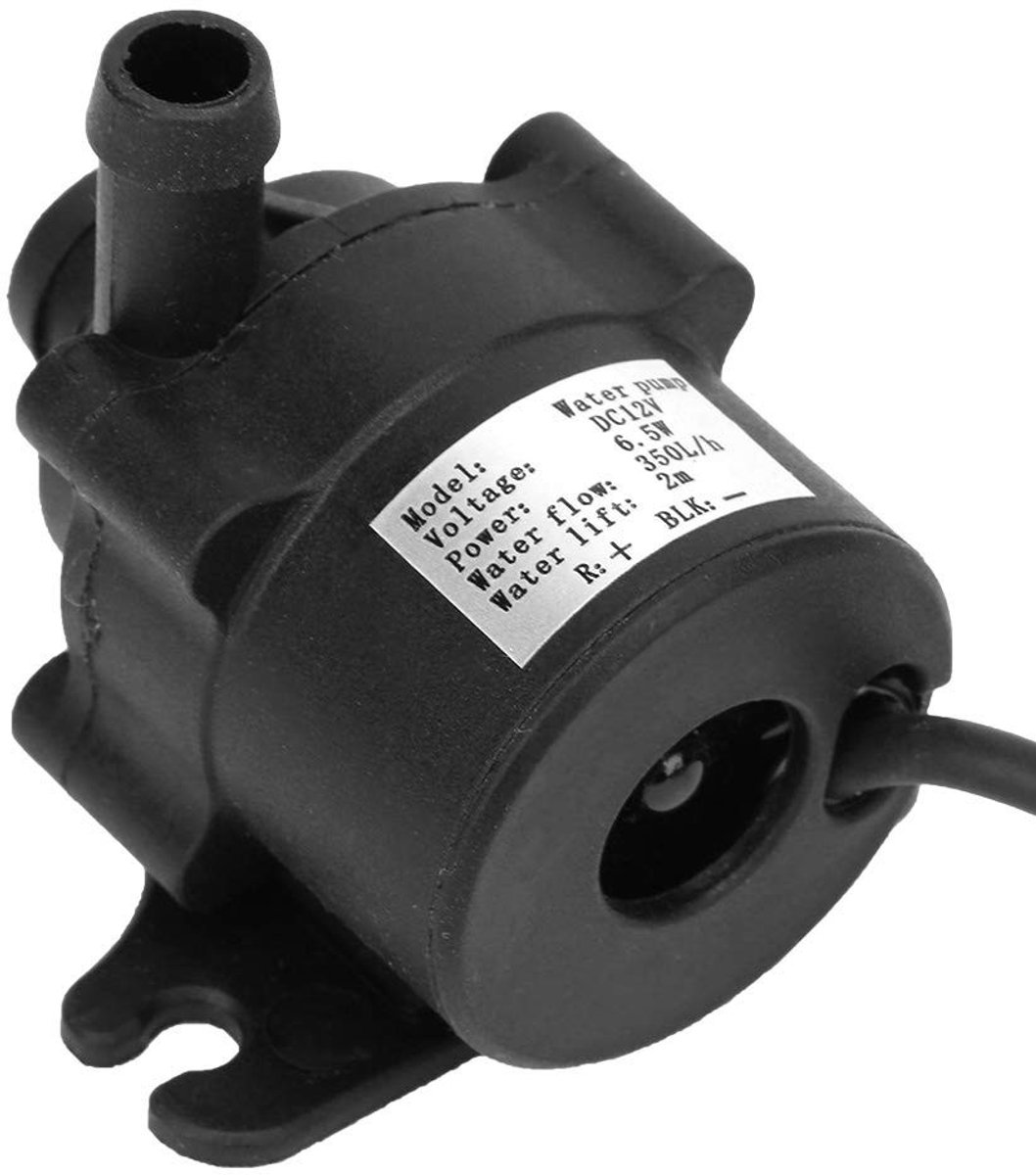 JHUBERS - Plastic DC-waterpomp - 12V-waterpomp - Hoge stroomsnelheid - Zwart - Geschikt voor fontein en aquarium - Duurzaam en betrouwbaar - Ideaal...