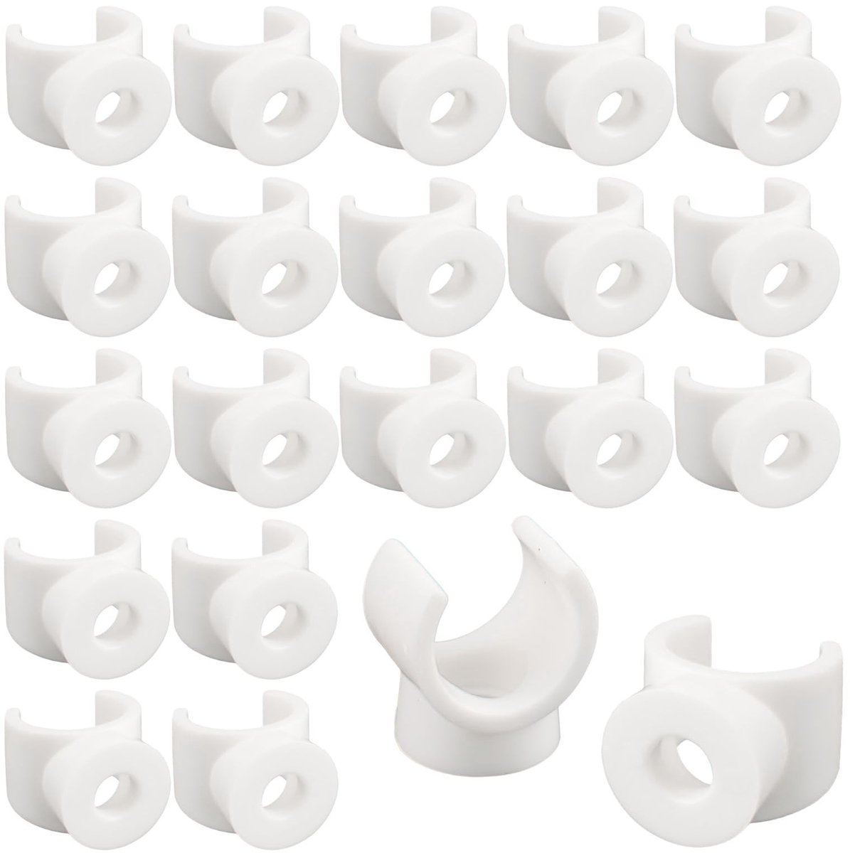 JHUBERS- Pijpklem 60 Stuks - 13 mm Pijphangers - PVC - U-vormige Gespen - Waterpijp Ondersteuning - Wit - Buisklem