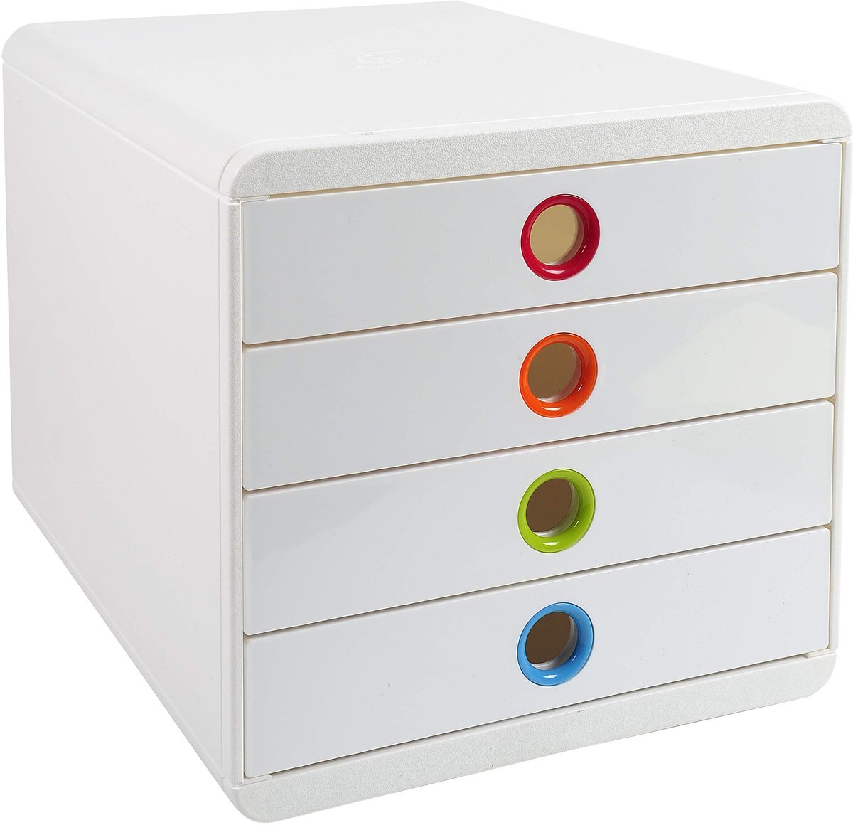 JHUBERS- Ladebox - 4 gesloten laden voor A4+ documenten - Opbergdoos - Bureau - Kantoor - Afmetingen: 34,7 x 27,8 x 26,7 cm