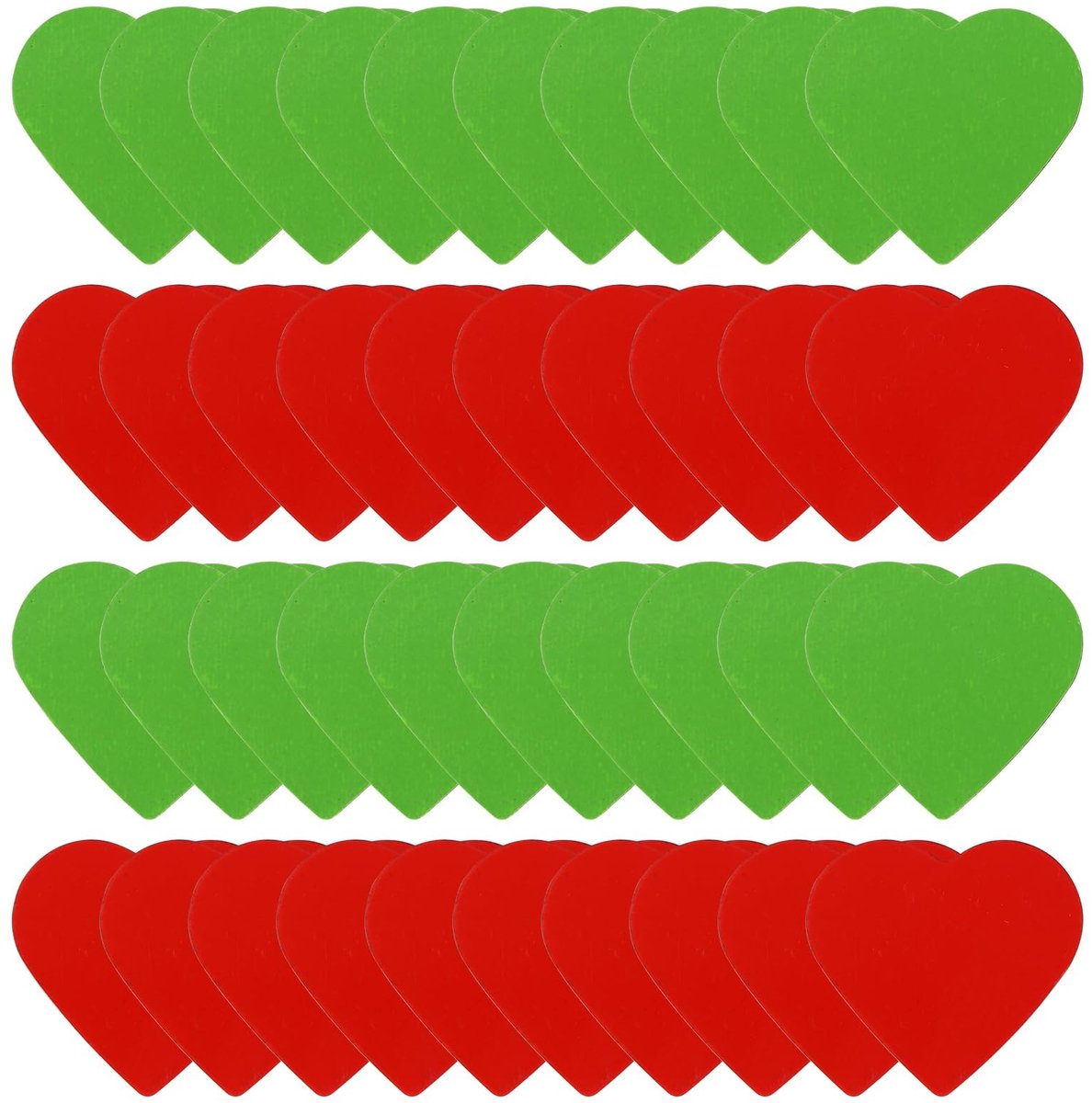 JHUBERS- Magneten Dubbelzijdig - 40 Stuks Hartvormig - Rood/Groen - Magnetische Statusindicatoren - Geschikt voor Whiteboards - Onderwijs/Kantoor - Magnetische Stippen