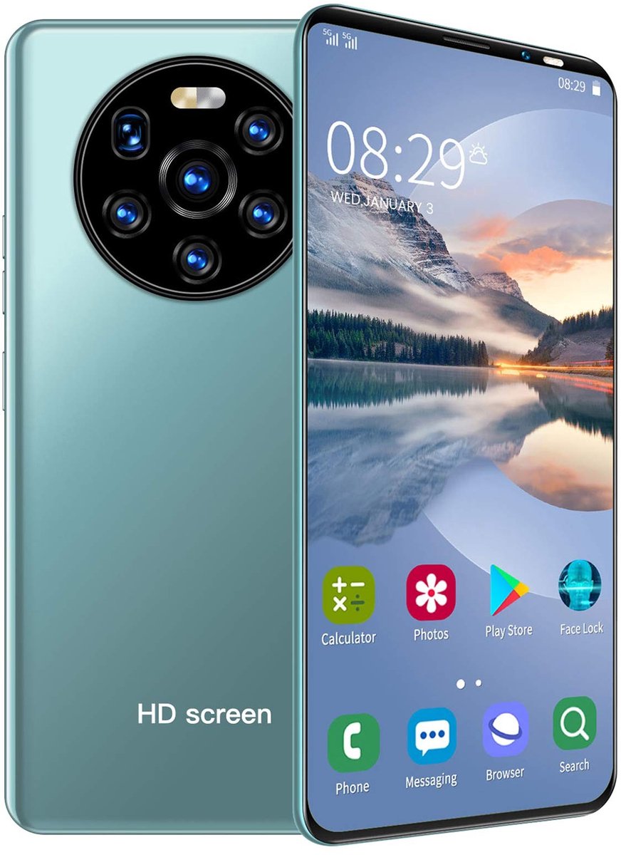 ZEYNOMAX - Mate40 Pro Smartphone - Simlockvrij - 5,45 inch HD+ display - Groen - Mobiele telefoon - Instapmodel - Geschikt voor dagelijks gebruik