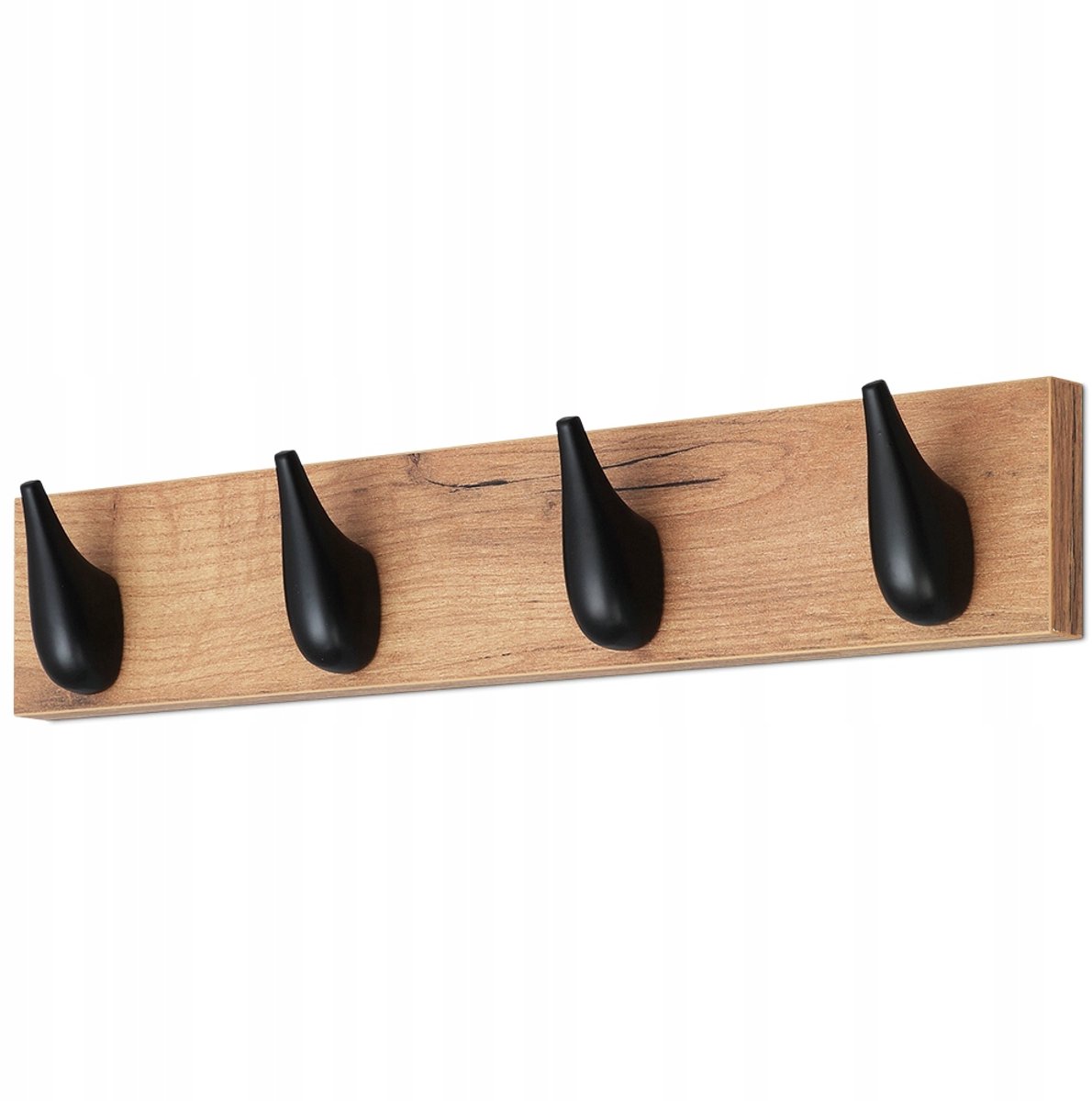 Wandkapstok Dressoir Hout Goud met 4 Haken