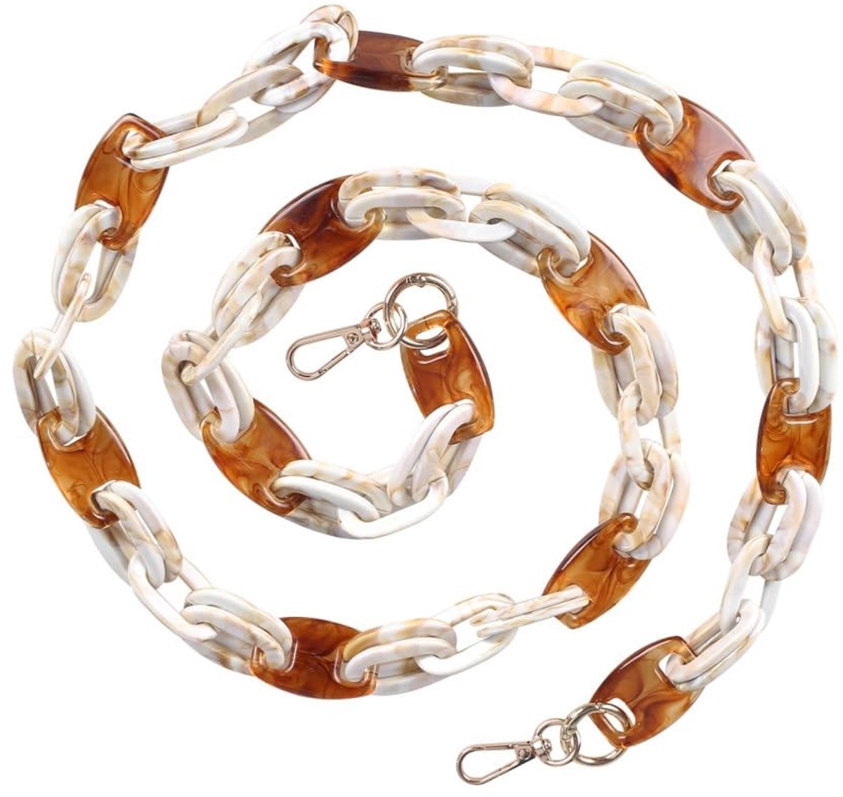 JHUBERS- Acryl Ketting Hoogwaardig - Verstelbare Schouderband - Gekleurde Kettingband - Handtas/Schoudertas - Lichtgewicht/Duurzaam - Metalen Gesp - Tasband