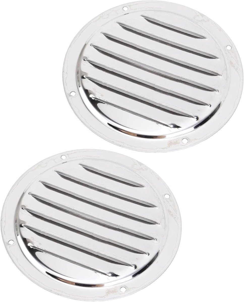 Ventilatieroosters Boot - RVS Lamellen - Luchtstroom Verbeteren - Marine Kwaliteit Staal - 2 Stuks - Zilver