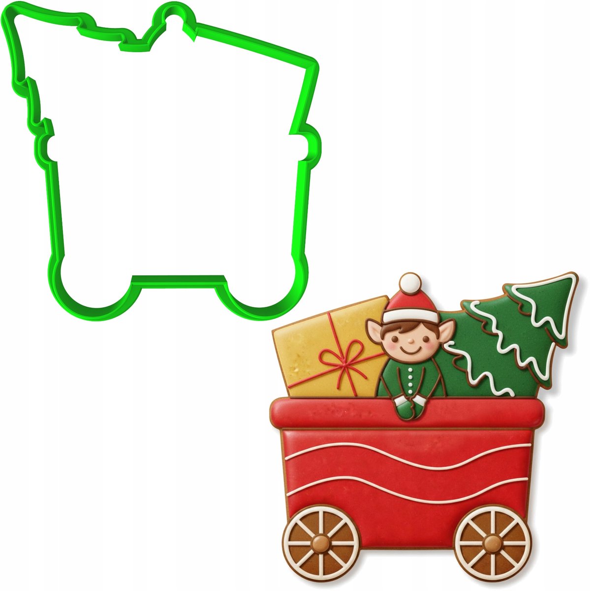 Kerstkoekjesvorm Treinwagen 9cm - Perfect voor Sinterklaas en Kerstmis