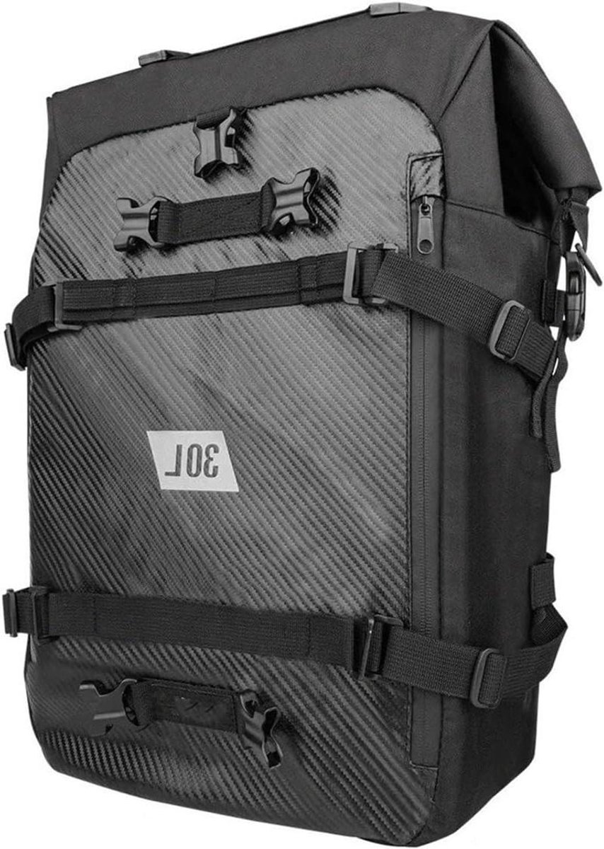 Motorfiets Zadeltas - Zijtas Motor - Lange Afstand Rijden - Waterdichte Opslag - 30L Capaciteit - Carbon Fiber