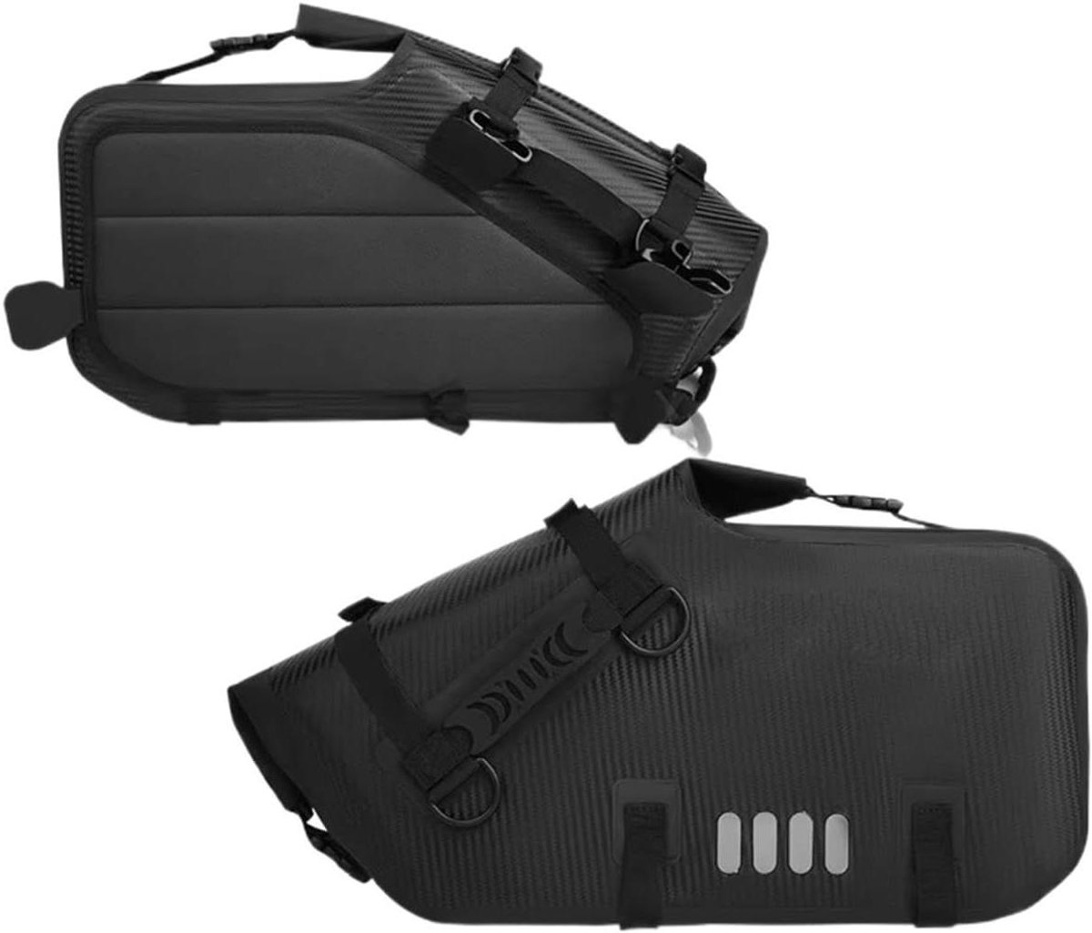 Motorfiets Zadeltassen - Motorzijtassen Bagage - Waterdicht Reizen - Universele Pasvorm - 18 Liter Capaciteit - Zwart