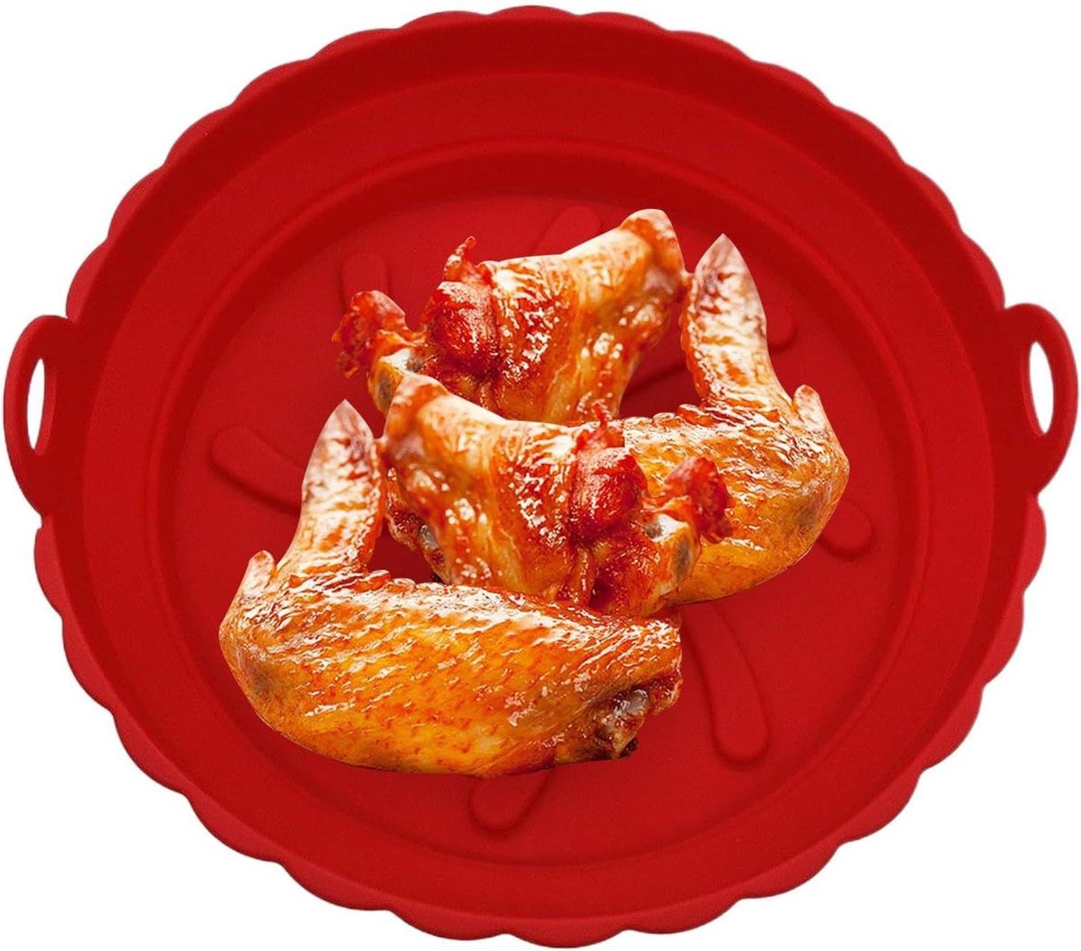 Siliconen Bakvorm - Airfryer Liner - Luchtfrituren - Herbruikbaar - 20 cm - Rood