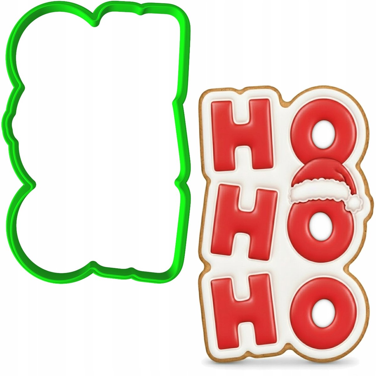Kerstkoekjesvorm 'HO HO HO' - 10cm - Groen - Vaatwasmachinebestendig