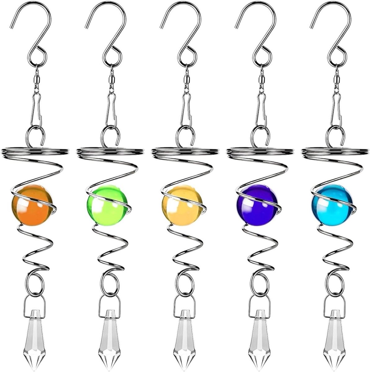 Windspinner Set - Metalen Decoratie - Tuin Verfraaien - Dubbele Helix Ontwerp - 5 Stuks - Meerdere Kleuren