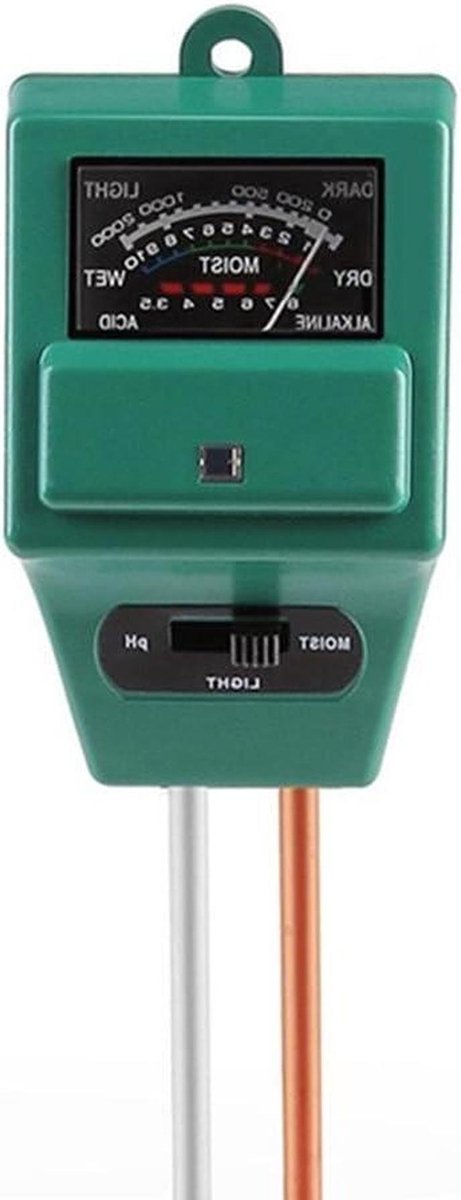 Bodemmeter - 3-in-1 Sensor - Planten Verzorgen - Meet Vocht Licht PH - 7.9 Inch Probe - Groen