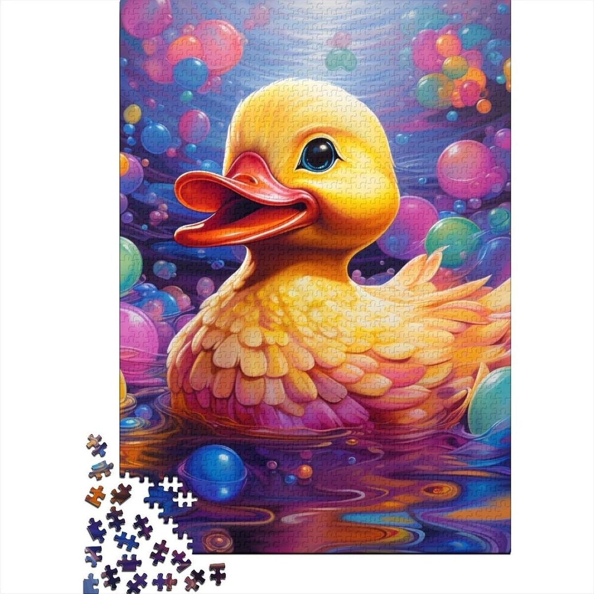 Kleurrijke bubbelpuzzel - Puzzelspel - Ontspanning thuis - 1000 stukjes - 70 x 50 cm - Geel