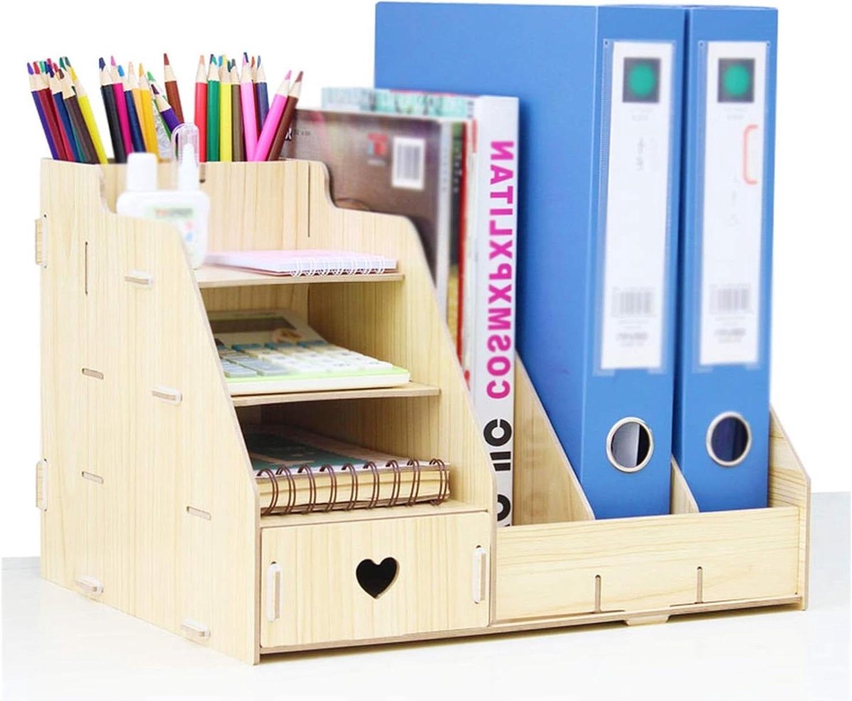 Bureau opberger - Opbergdoos lade - Documenten ordenen - Met lade - 35x28x24cm - Geel