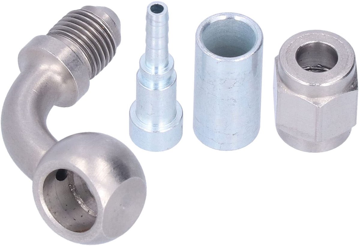 Dailygoods- Banjo Fitting 4 Stuks - Remleiding - Motorfiets - Vervanging voor Ducati - Roestvrij Staal - Diameter 10 mm - Remfitting