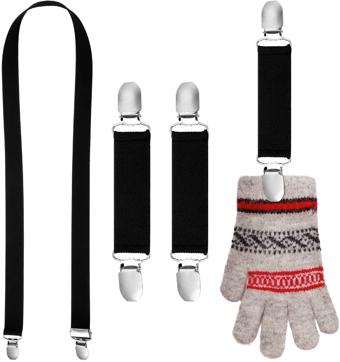 Dailygoods- Mutsenclips 3 Stuks - Elastische Handschoenclips - Voor Kinderen - Sneeuwspel - Lichtgewicht - Gemakkelijk Op te Bergen - Handschoenenclips