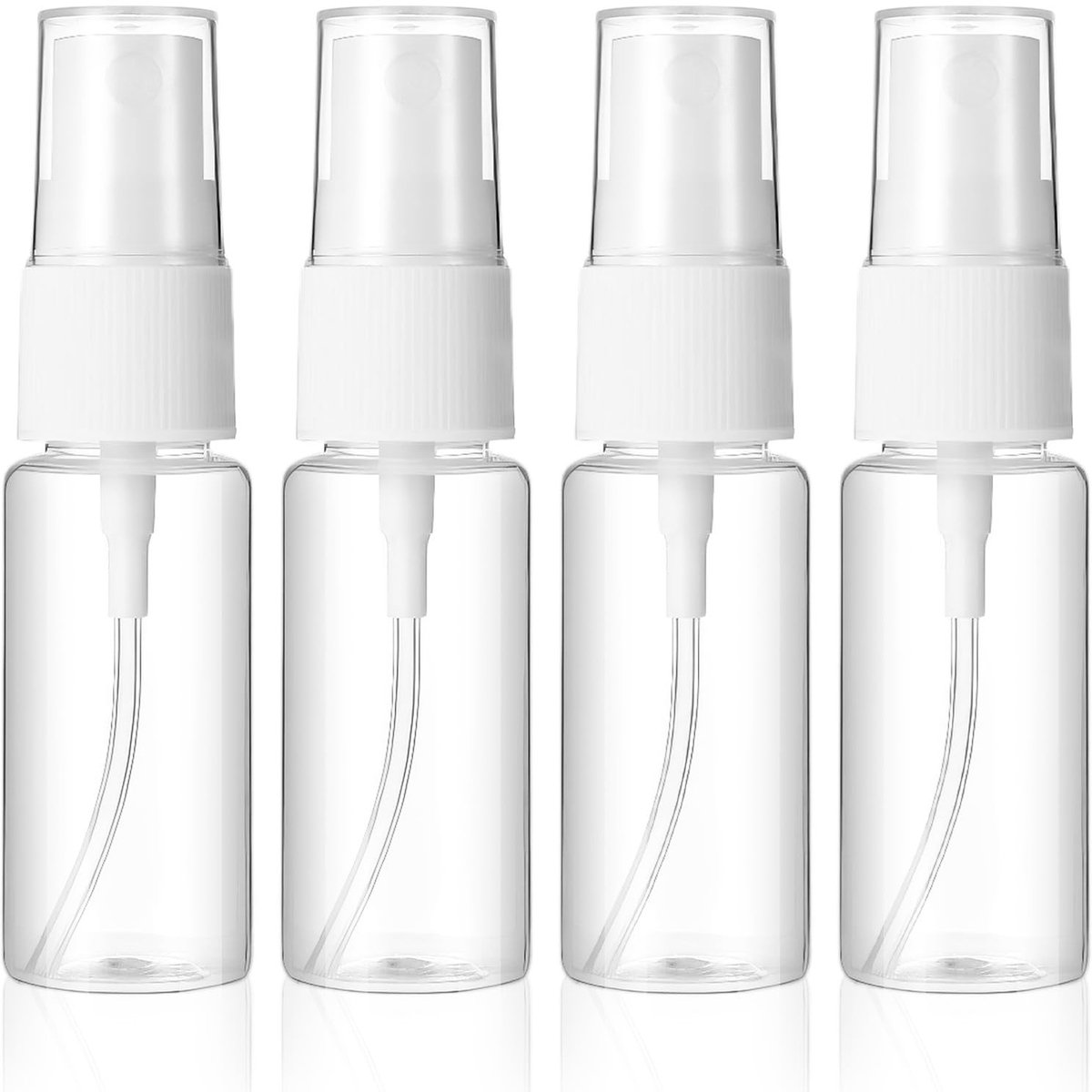 Dailygoods- Sproeiflessen 20ml - Set van 4 - Kunststof - Lekvrij - Reizen/Kamperen - Fijne nevelverstuiver - Compact formaat 9,3 x 2,4 cm - Sprayflessen