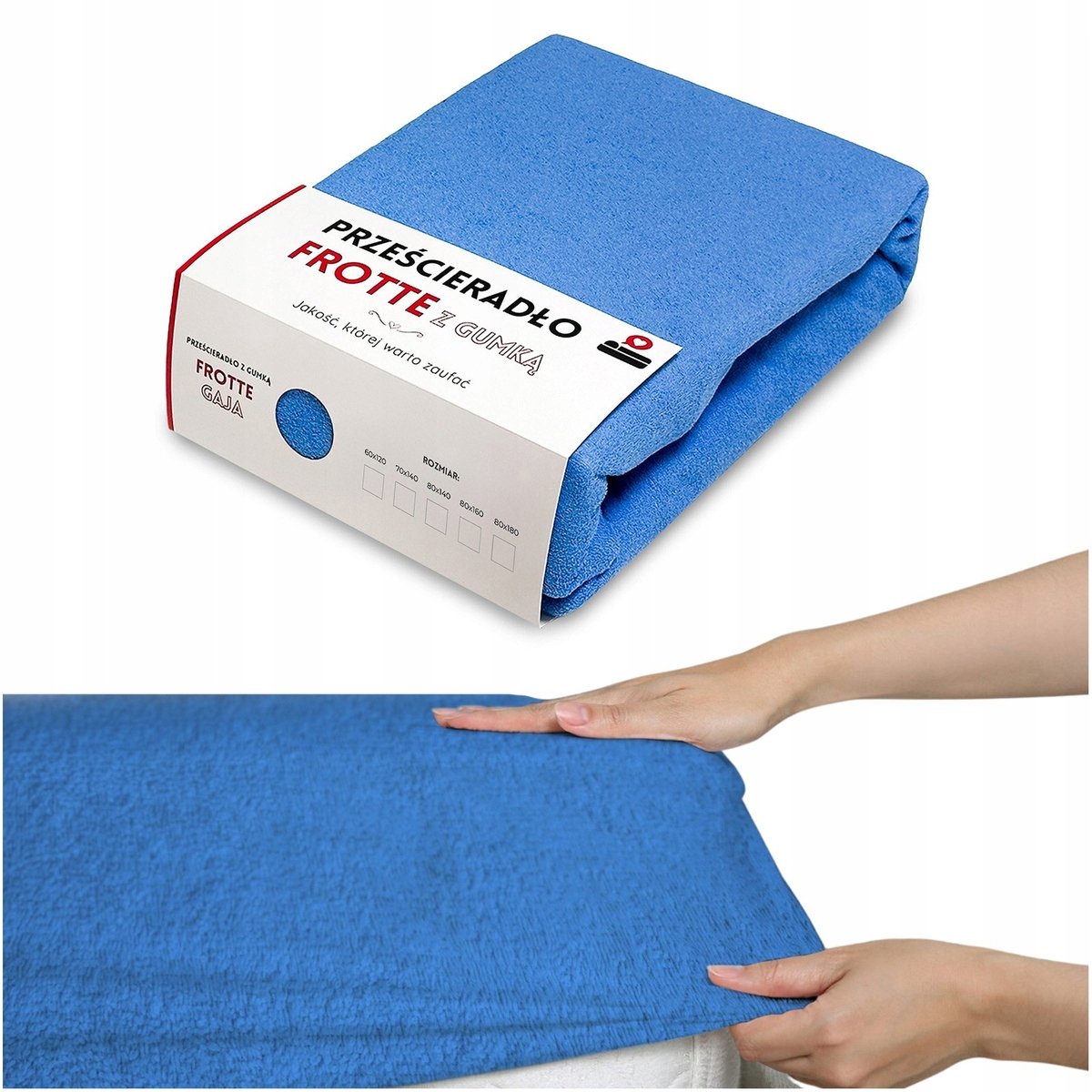 Badstof hoeslaken met elastiek 180x80 cm - Zacht & overdreven Blauw