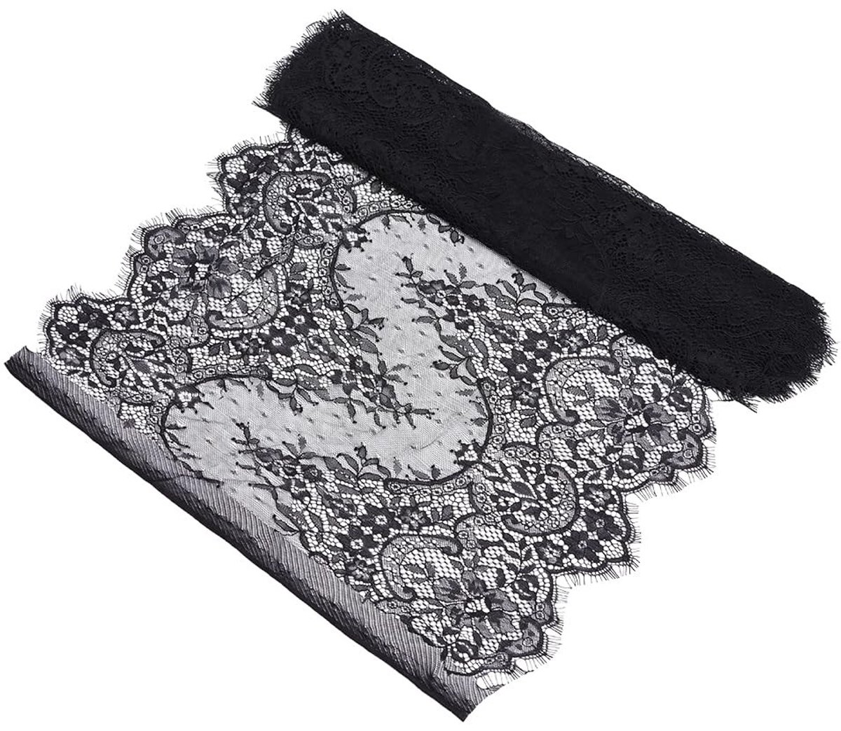 Dailygoods- Kant 3 Meter - Zachte Nylon Stof - Bloemenpatroon - 41 cm Breed - Duurzaam - Voor Naaien/Knutselen - Stoffen