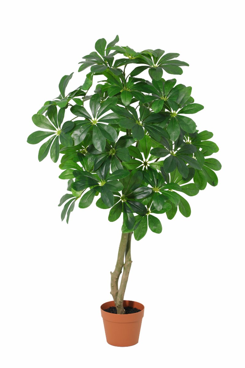 Trendyplants - Kunst Schefflera Arboricola - Vingersboom - Kunstplant - Hoogte 120cm - Potmaat Ø18cm