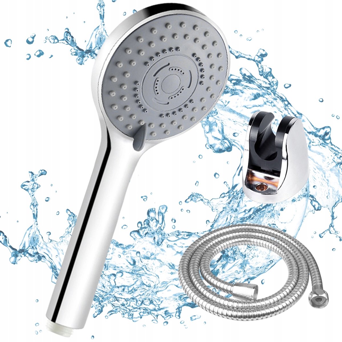 Douchekop Set RVS Slang 1.5M - 5 Straalsoorten - Waterbesparend