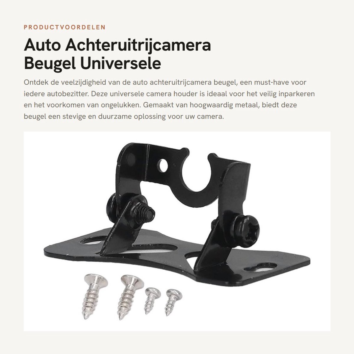 Dailygoods- Achteruitrijcamera Hoogwaardig Metaal - Universele Houder - Lichtgewicht Ontwerp - Eenvoudige Installatie - Slijtvast en Duurzaam - Professionele Afwerking - Camera Houder