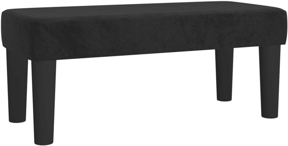 Bankje fluweel - Zitbank hal - Extra zitplaats - Zacht comfortabel materiaal - 70x30x30 cm - Zwart