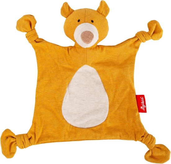 Knuffeldoek beer - Zachte trooster - Baby troosten - Biologisch katoen - 26 cm - Geel — afbeelding 2