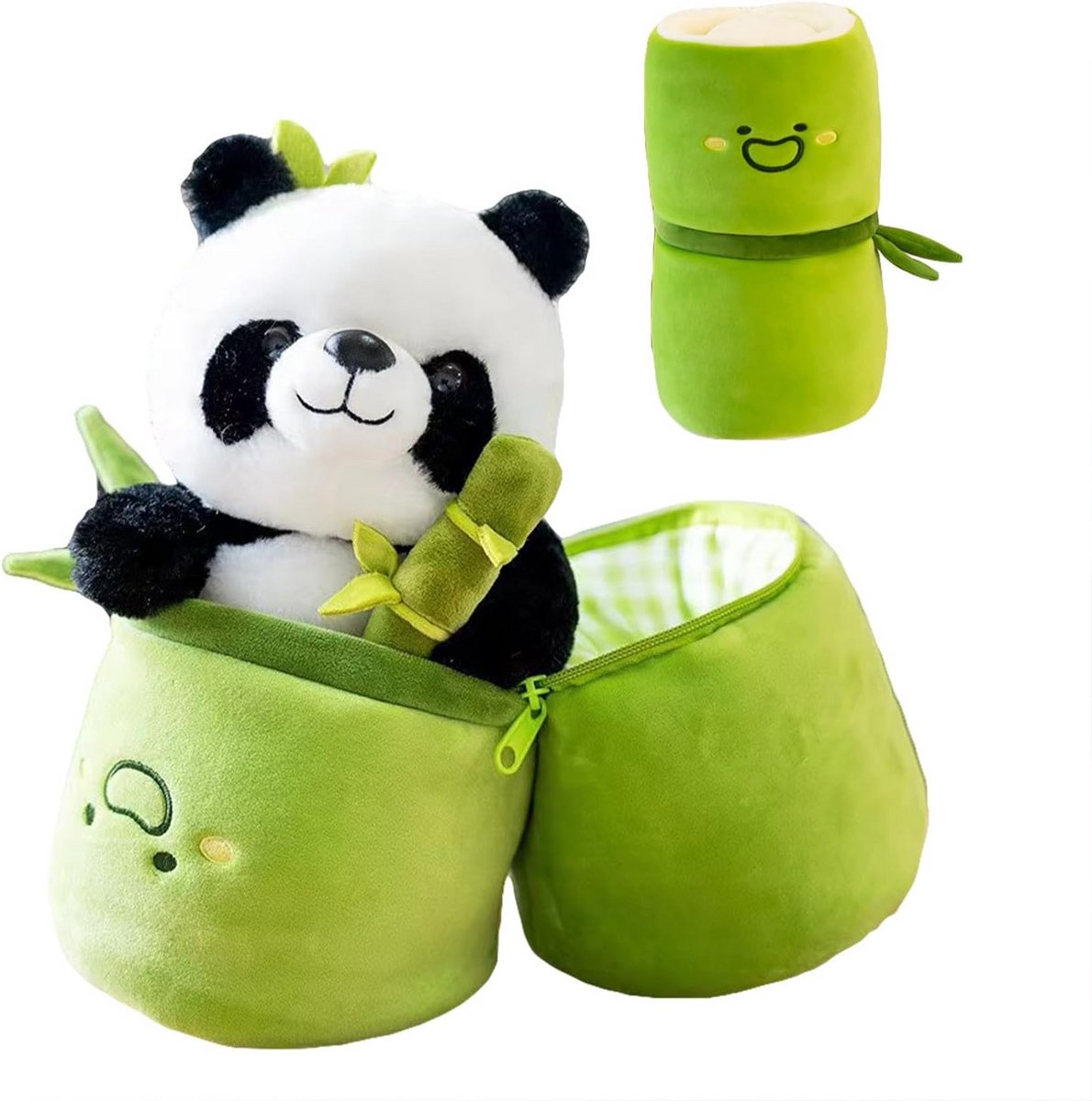 Pluche Panda - Knuffeldier Speelgoed - Leren Over Dieren - 2-in-1 Ontwerp - 25 cm - Gekleurd