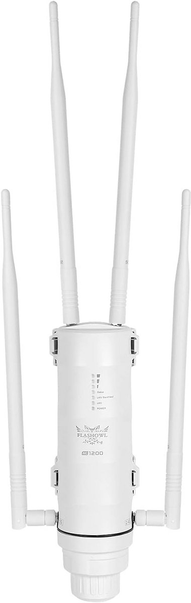 Outdoor Wifi Versterker - Signaal Booster - Buitennetwerk Uitbreiden - Waterdicht Ontwerp - AC1200 Snelheid - Wit