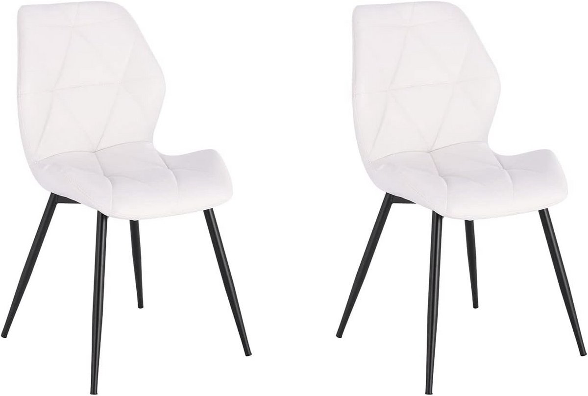 Eetkamerstoelen Set - Gestoffeerde Stoelen - Comfortabel Zitten - Licht Afgeronde Rugleuni